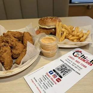 8 piece wings and Avocado Chicken Sandwich Cbo