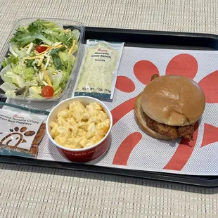 Side Salad, Mac &amp; Cheese, &amp; Chick-fil-A Chicken Sandwich