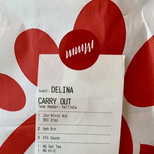 ows a red and white polka dot pattern