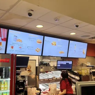 ows a woman ordering food