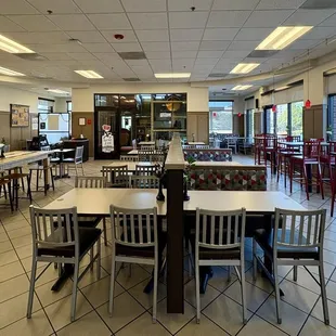Overview of the dining area; spacious and clean!