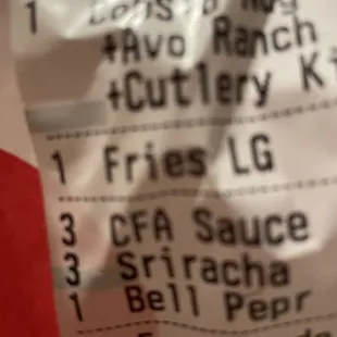 This is what I ordered. Large Chick-fil-A Waffle Potato Fries