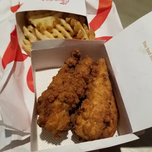 Chick-n-Strips and Chick-fil-A Waffle Potato Fries