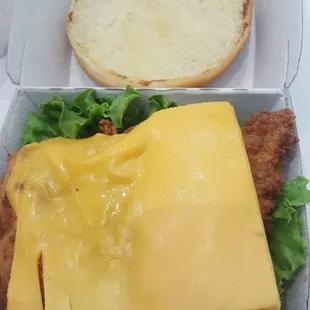 Cold cheese on a hot sandwich