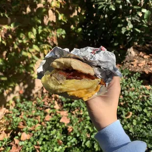 Bacon, Egg &amp; Cheese Muffin $5.39, yummy, 7.0/10