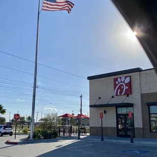 Outside parking lot...