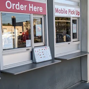 Order and Mobile Pick Up windows