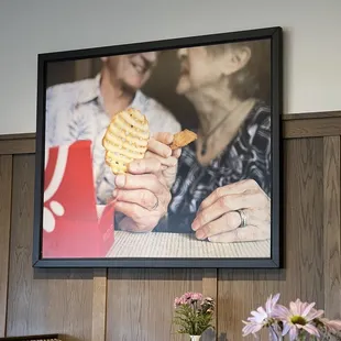 Cute sign in the dining area - who doesn&apos;t love their waffle fries?