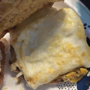 Inside of grilled egg white chicken muffin