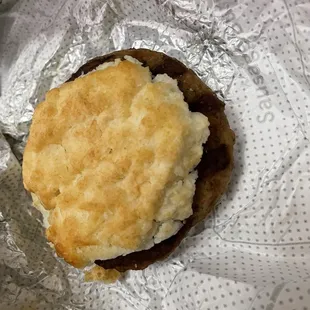 Sausage Biscuit, when my order was a Spicy Chicken Biscuit with Colby Jack Cheese and Egg.