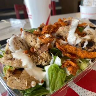 Grilled Nuggets over side salad substitute for fries.