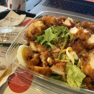 Cobb salad with nuggets