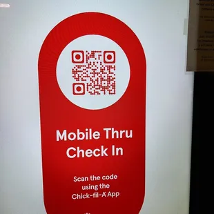 ows a mobile thru check - in sign