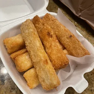 Yucca Fries - so crispy and goes well with all of the dipping sauces, I think I like this better than the chicken !