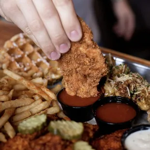 chicken wings and fried chicken, food