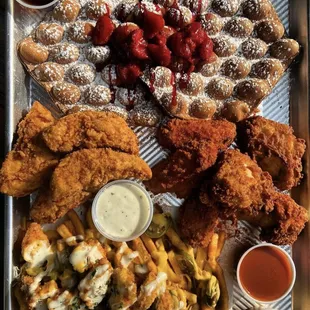 waffles, food