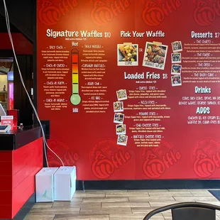 Menu is in the wall