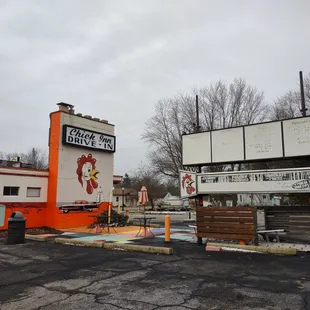 an empty parking lot
