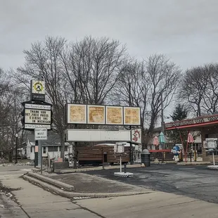 an empty parking lot