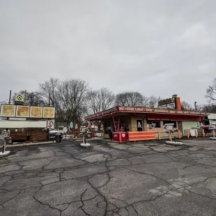 an empty parking lot