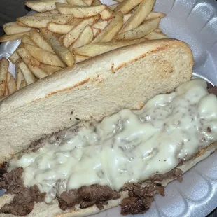 Steak and Cheese on a Hoagie Roll Sandwich