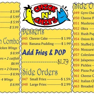 Second page of menu (no website)