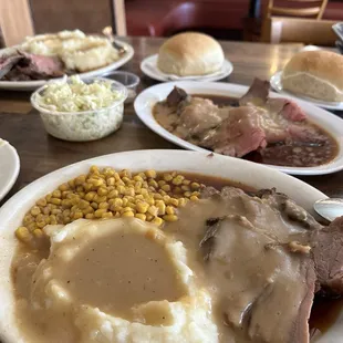 Roast beef dinners