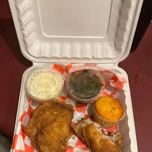 Classic Pressure Fried Chicken Dinner - 3pc, with Collard Greens and Potato Salad