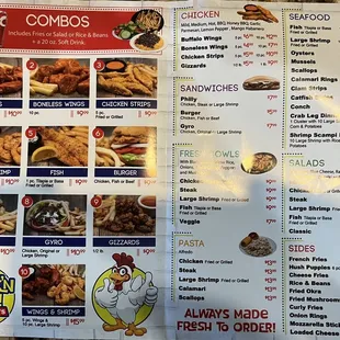 menu