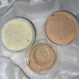 Ranch and tender sauce