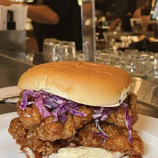 Jonesing Hot honey fried chicken sandwich