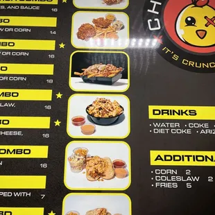 Menu close up