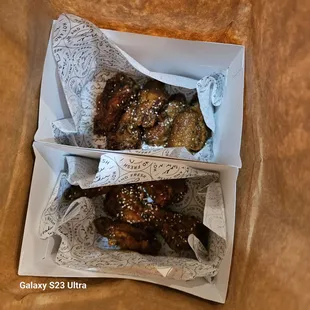 Spicy soy garlic and sweet and savory wings