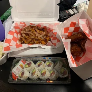 Combo B and okinomiyaki