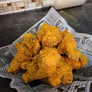 a pile of fried chicken