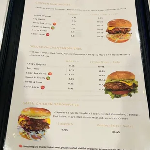 menu, burgers