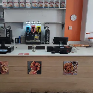 Partial view of the service counter