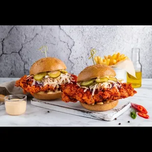 Two Sandwiches and fries