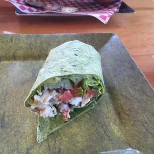 Half of my California Chicken Club Wrap. Delicious!