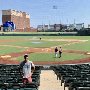Getting a picture in behind home plate.