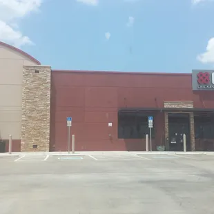 The front of the Chicksaw Travel Stop from one of the gas pumps.