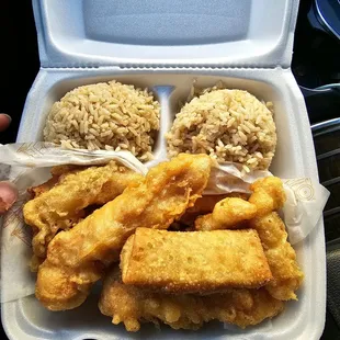 Saturday special- 4pc tenders, rice. and egg roll