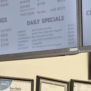 menu