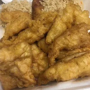 Tenders, rice &amp; eggroll combo