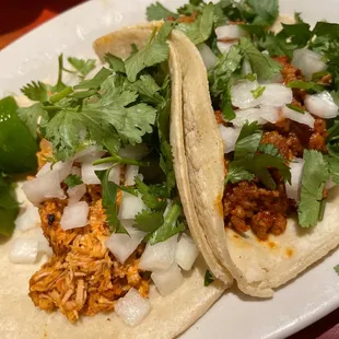 Tinga &amp; Pastor tacos