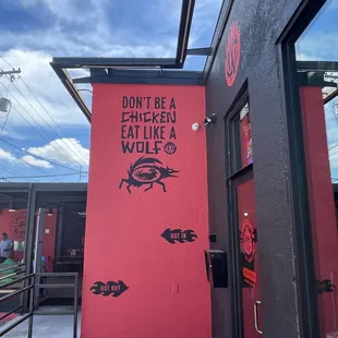 Outdoor Wall Art - Don&apos;t Be A Chicken Eat Like A Wolf