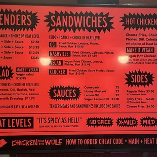 menu