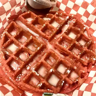 Red velvet waffles