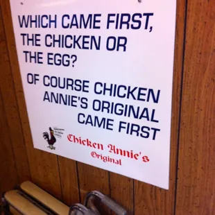 a sign in a restaurant