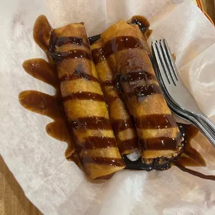 Turon dessert - stuffed with plantains and jackfruit